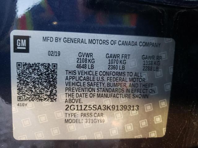 Photo 10 from auction – 2019 CHEVROLET IMPALA LT with VIN 2G11Z5SA3K9139313