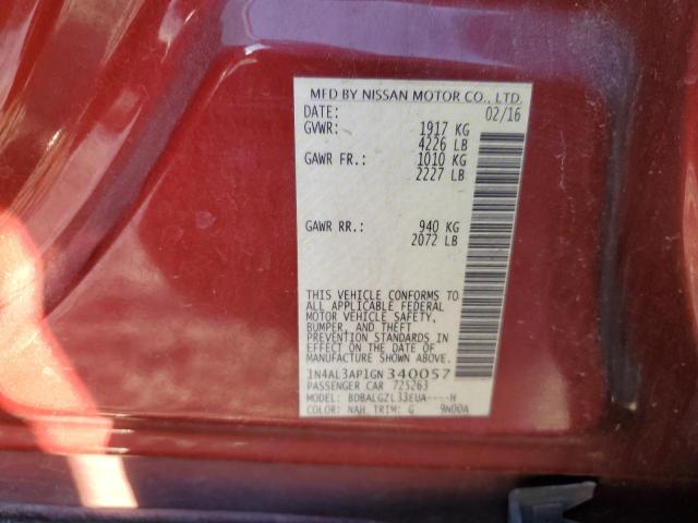 Zdjęcie 10 z aukcji – 2016 NISSAN ALTIMA 2.5 z VIN 1N4AL3AP1GN340057