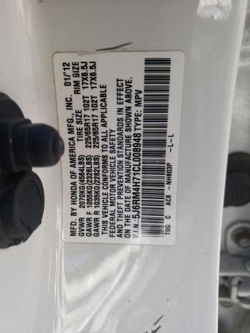Photo 10 from auction – 2012 HONDA CR-V EXL with VIN 5J6RM4H71CL008948