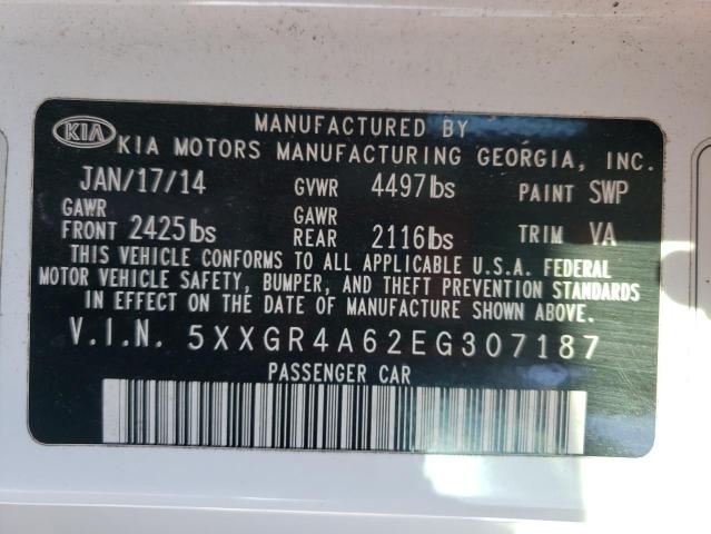 Photo 10 from auction – 2014 KIA OPTIMA SX with VIN 5XXGR4A62EG307187