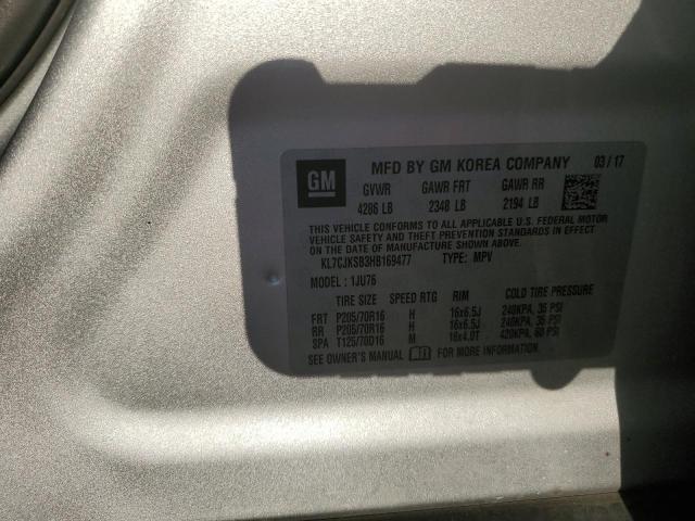 Photo 10 from auction – 2017 CHEVROLET TRAX LS with VIN KL7CJKSB3HB169477