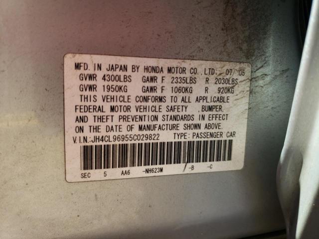 Photo 10 from auction – 2005 ACURA TSX with VIN JH4CL96955C029822