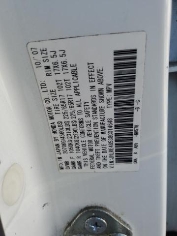 Photo 10 from auction – 2008 HONDA CR-V EX with VIN JHLRE48538C014648