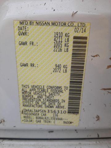 Photo 10 from auction – 2014 NISSAN ALTIMA 2.5 with VIN 1N4AL3AP5EN356310