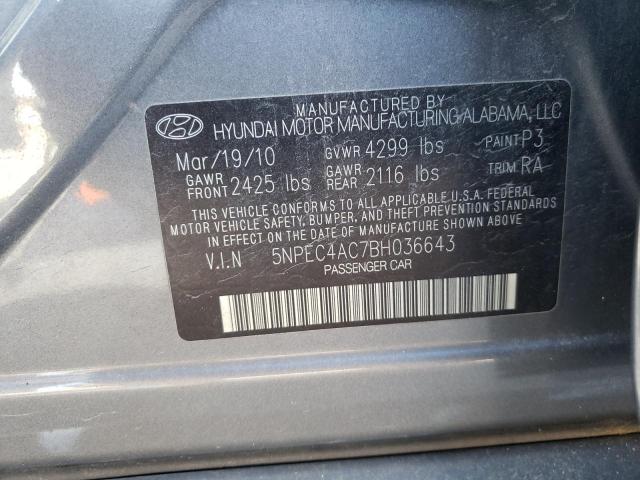 Photo 10 from auction – 2011 HYUNDAI SONATA SE with VIN 5NPEC4AC7BH036643