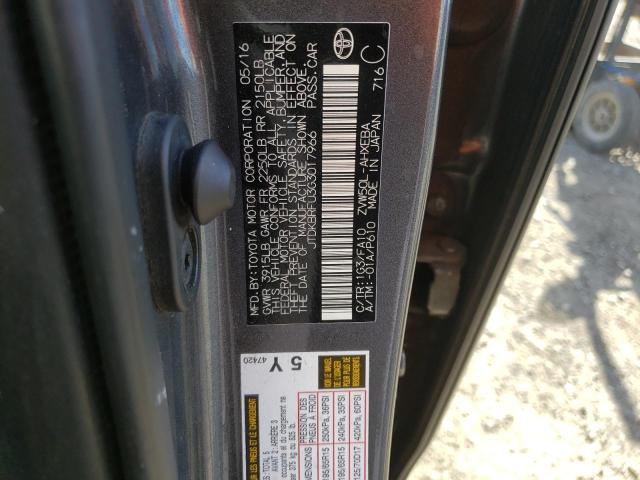 Photo 10 from auction – 2016 TOYOTA PRIUS with VIN JTDKBRFU3G3017966
