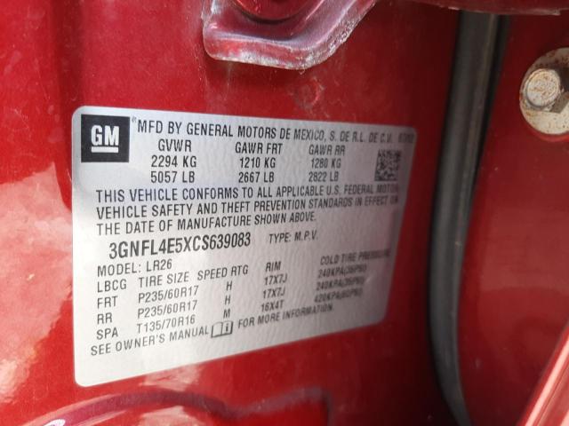 Photo 10 from auction – 2012 CHEVROLET CAPTIVA SP with VIN 3GNFL4E5XCS639083