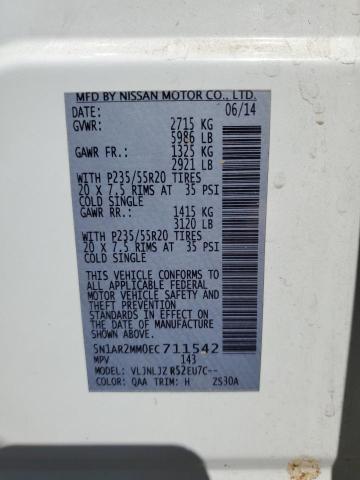 Photo 10 from auction – 2014 NISSAN PATHFINDER with VIN 5N1AR2MM0EC711542