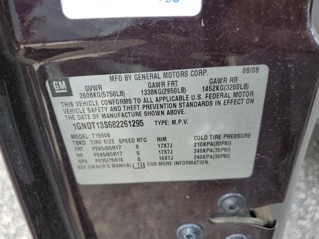 Photo 10 from auction – 2008 CHEVROLET TRAILBLAZE with VIN 1GNDT13S682261295