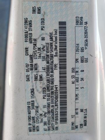 Photo 10 from auction – 2007 FORD ECONOLINE with VIN 1FBSS31L87DB05941