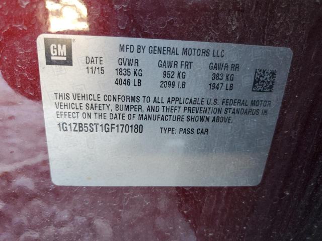 Photo 10 from auction – 2016 CHEVROLET MALIBU LS with VIN 1G1ZB5ST1GF170180