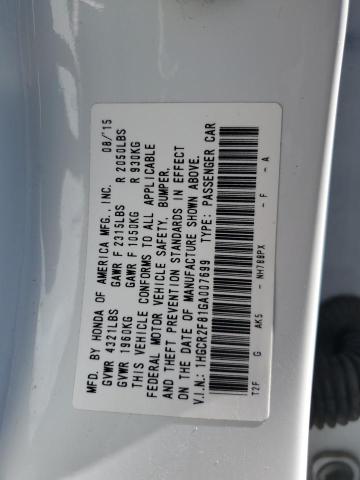 Photo 10 from auction – 2016 HONDA ACCORD EXL with VIN 1HGCR2F81GA007699