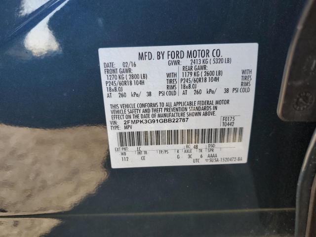 Photo 10 from auction – 2016 FORD EDGE SE with VIN 2FMPK3G91GBB22787