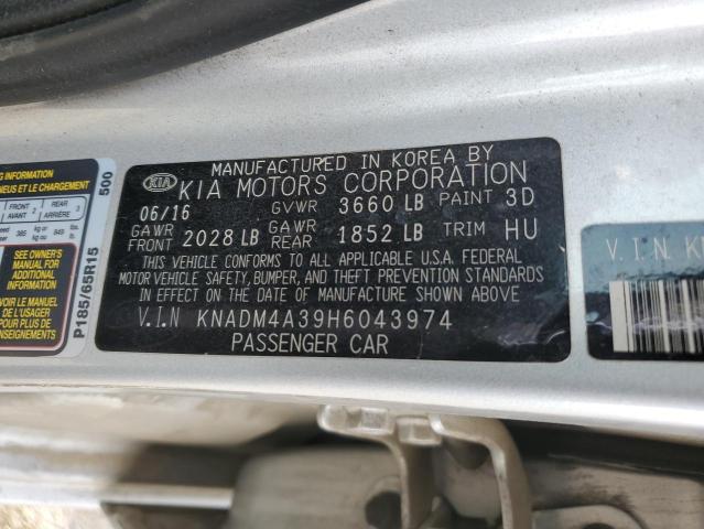 Photo 10 from auction – 2017 KIA RIO LX with VIN KNADM4A39H6043974