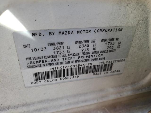 Photo 10 from auction – 2008 MAZDA 3 I with VIN JM1BK12F681846178