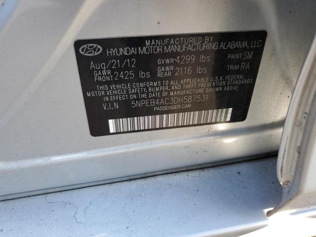 Photo 10 from auction – 2013 HYUNDAI SONATA GLS with VIN 5NPEB4AC3DH587531
