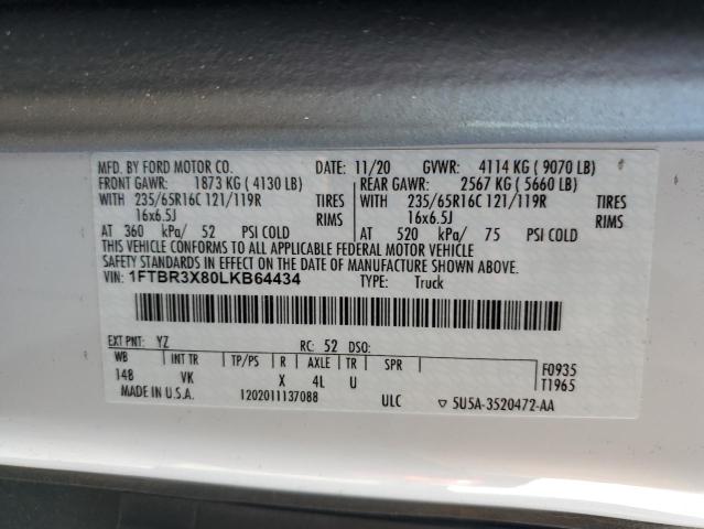 Photo 10 from auction – 2020 FORD TRANSIT T- with VIN 1FTBR3X80LKB64434