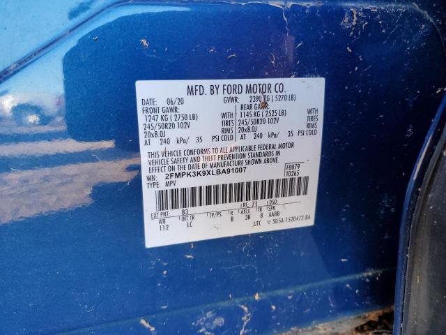 Photo 10 from auction – 2020 FORD EDGE TITAN with VIN 2FMPK3K9XLBA91007