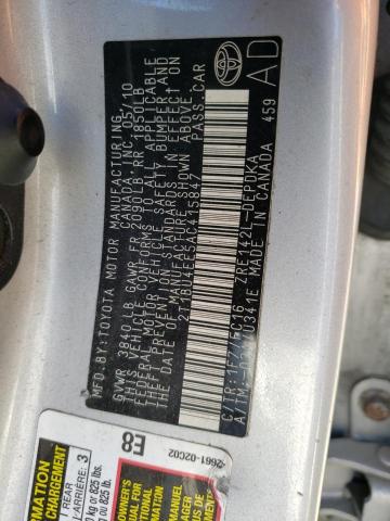 Photo 10 from auction – 2010 TOYOTA COROLLA BA with VIN 2T1BU4EE5AC415847