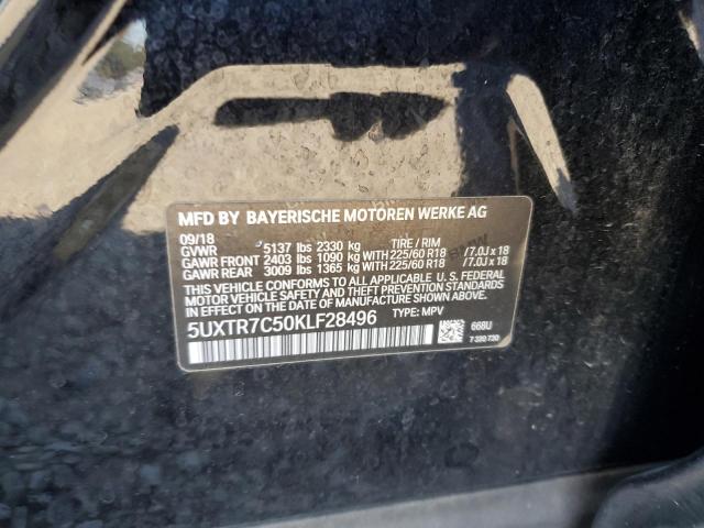 Photo 10 from auction – 2019 BMW X3 SDRIVE3 with VIN 5UXTR7C50KLF28496