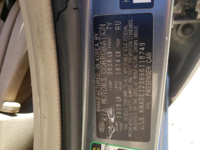 Photo 10 from auction – 2006 KIA RIO with VIN KNADE123666118749