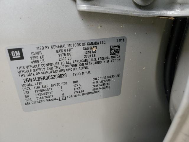 Photo 10 from auction – 2012 CHEVROLET EQUINOX LS with VIN 2GNALBEK9C6209628