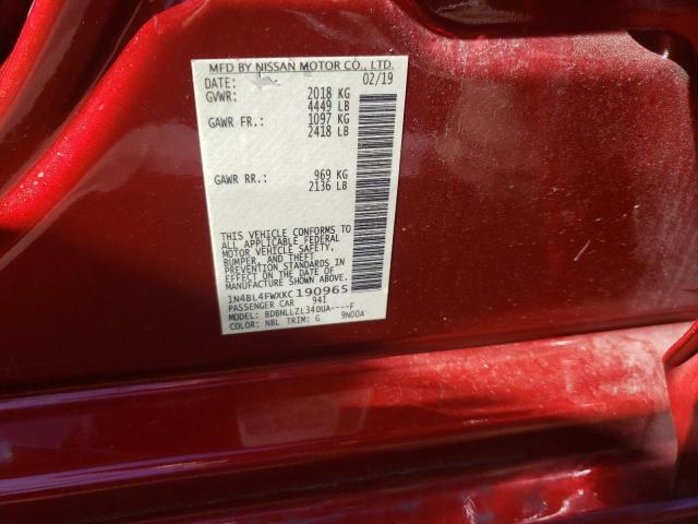 Photo 10 from auction – 2019 NISSAN ALTIMA PLA with VIN 1N4BL4FWXKC190965