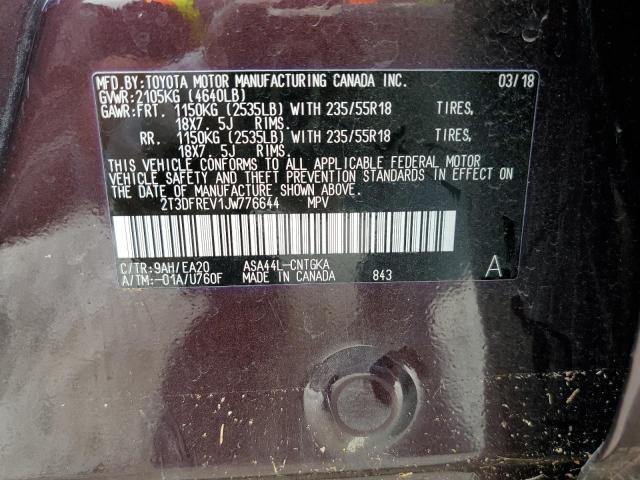Photo 10 from auction – 2018 TOYOTA RAV4 LIMIT with VIN 2T3DFREV1JW776644
