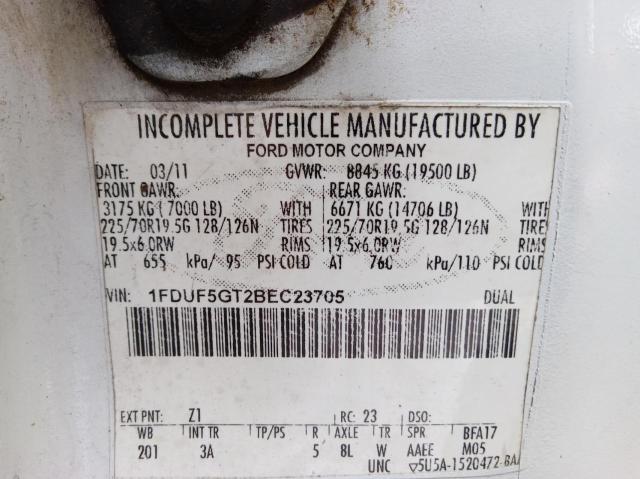 Photo 10 from auction – 2011 FORD F550 SUPER with VIN 1FDUF5GT2BEC23705