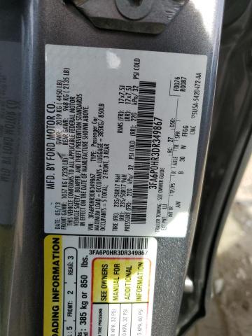 Photo 10 from auction – 2013 FORD FUSION SE with VIN 3FA6P0HR3DR349867