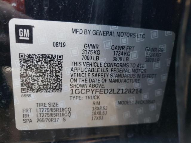 Photo 10 from auction – 2020 CHEVROLET SILVERADO with VIN 1GCPYFED2LZ128214