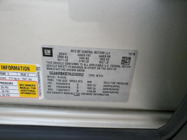 Photo 10 from auction – 2017 BUICK ENCLAVE with VIN 5GAKRBKD7HJ242852