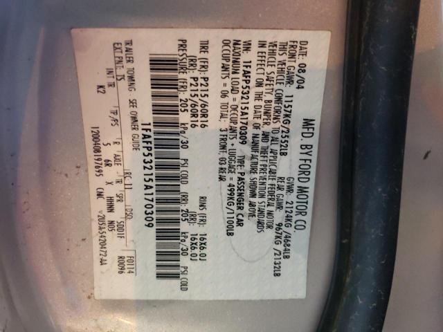 Photo 10 from auction – 2005 FORD TAURUS SE with VIN 1FAFP53215A170309