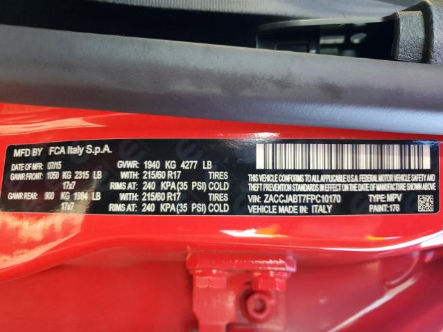 Photo 10 from auction – 2015 JEEP RENEGADE L with VIN ZACCJABT7FPC10170
