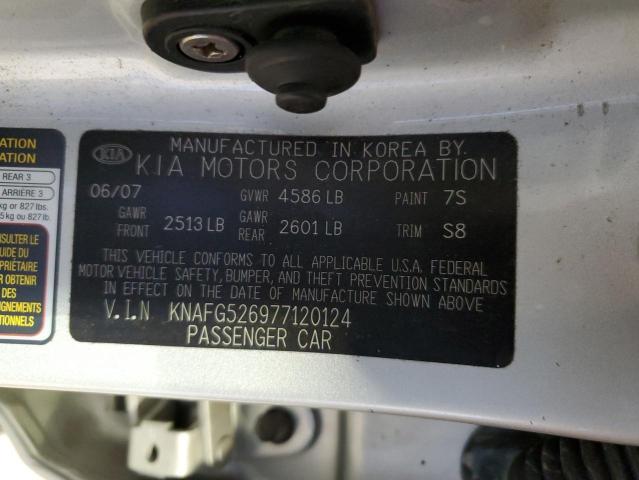 Photo 10 from auction – 2007 KIA RONDO LX with VIN KNAFG526977120124