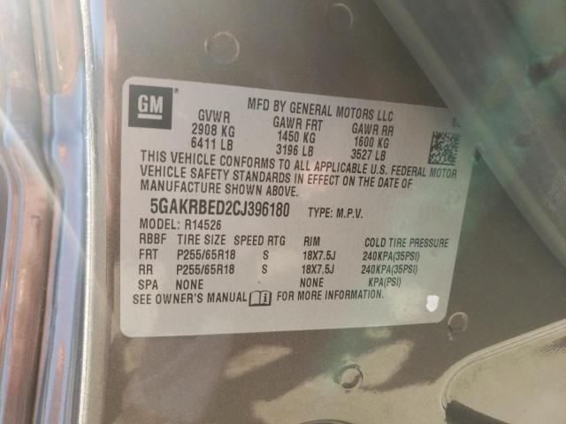 Photo 10 from auction – 2012 BUICK ENCLAVE with VIN 5GAKRBED2CJ396180