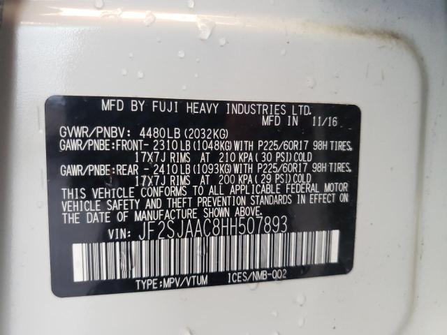 Photo 10 from auction – 2017 SUBARU FORESTER 2 with VIN JF2SJAAC8HH507893