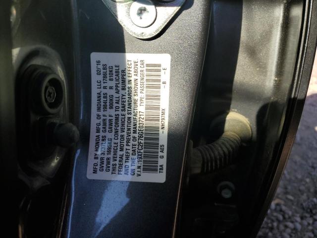 Photo 10 from auction – 2016 HONDA CIVIC EX with VIN 19XFC2F76GE037217