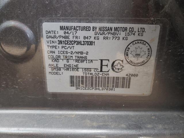 Photo 10 from auction – 2017 NISSAN VERSA NOTE with VIN 3N1CE2CP3HL370301
