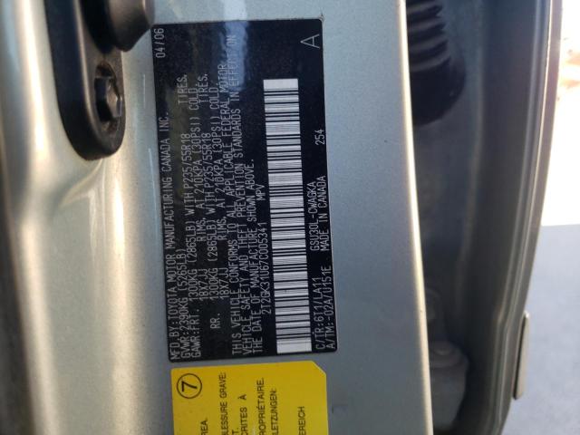 Photo 10 from auction – 2007 LEXUS RX 350 with VIN 2T2GK31U67C005341
