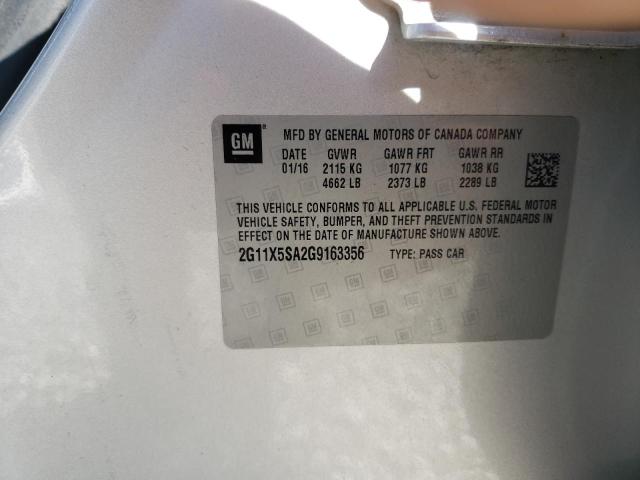 Photo 10 from auction – 2016 CHEVROLET IMPALA LS with VIN 2G11X5SA2G9163356