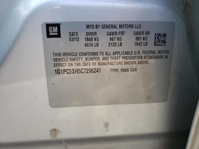 Photo 10 from auction – 2012 CHEVROLET CRUZE LS with VIN 1G1PC5SH5C7296241