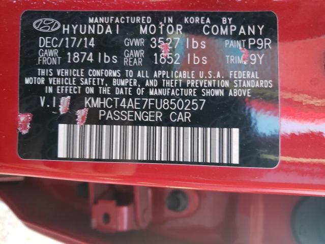 Photo 10 from auction – 2015 HYUNDAI ACCENT GLS with VIN KMHCT4AE7FU850257