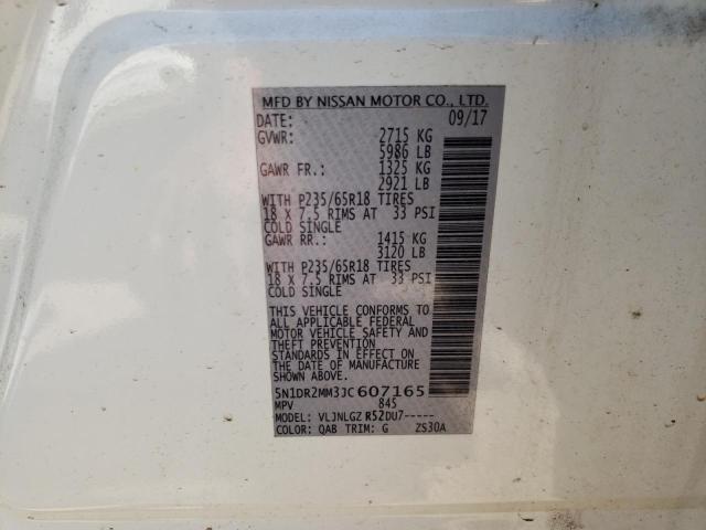 Photo 10 from auction – 2018 NISSAN PATHFINDER with VIN 5N1DR2MM3JC607165