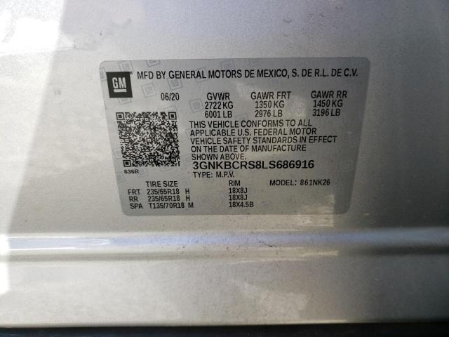 Photo 10 from auction – 2020 CHEVROLET BLAZER 2LT with VIN 3GNKBCRS8LS686916