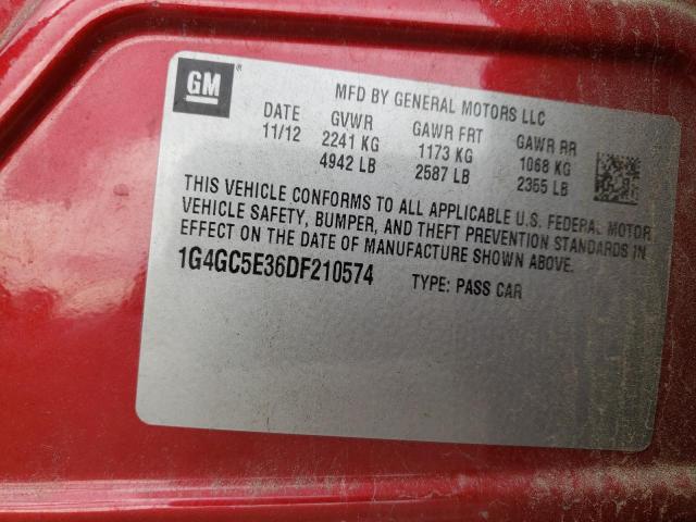Photo 10 from auction – 2013 BUICK LACROSSE with VIN 1G4GC5E36DF210574