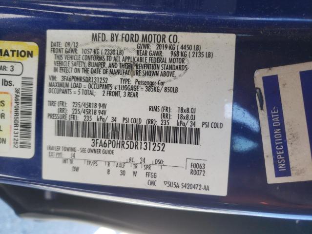 Photo 10 from auction – 2013 FORD FUSION SE with VIN 3FA6P0HR5DR131252