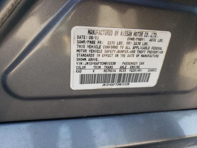 Photo 10 from auction – 2012 INFINITI G25 BASE with VIN JN1DV6AP7CM810338