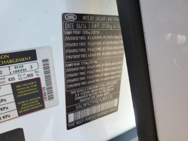 Photo 10 from auction – 2014 LAND ROVER RANGE ROVE with VIN SALWR2TF6EA366129