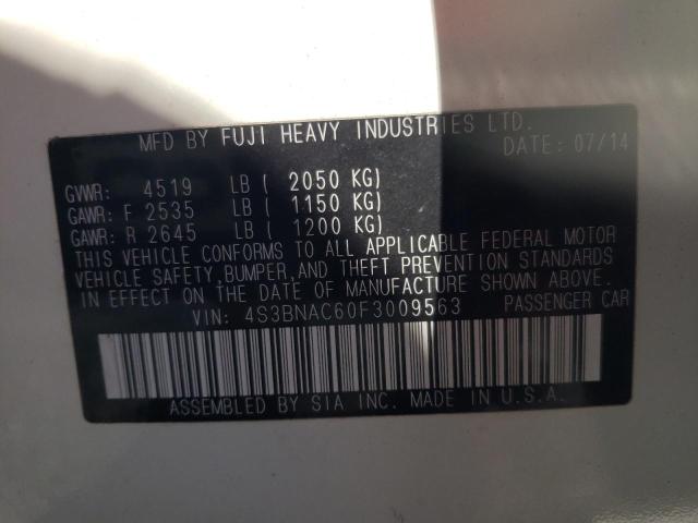 Photo 10 from auction – 2015 SUBARU LEGACY 2.5 with VIN 4S3BNAC60F3009563